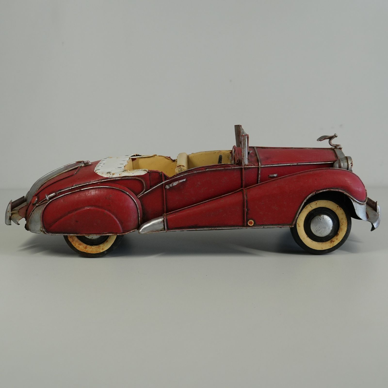 バンダイ ブリキ ロールスロイス 自動車 クラシックカー 日本製 30cm IM] レトロ ブリキ製 ミニカー クラシックカー ロールスロイス 赤色