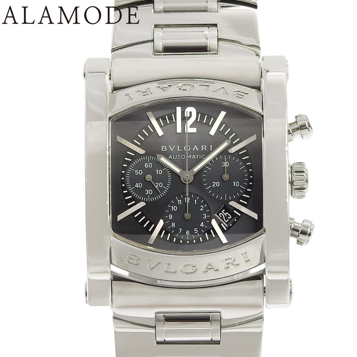 ブルガリ アショーマ クロノグラフ AA44SCH SS グレー 自動巻き メンズ 40802167371 アラモード