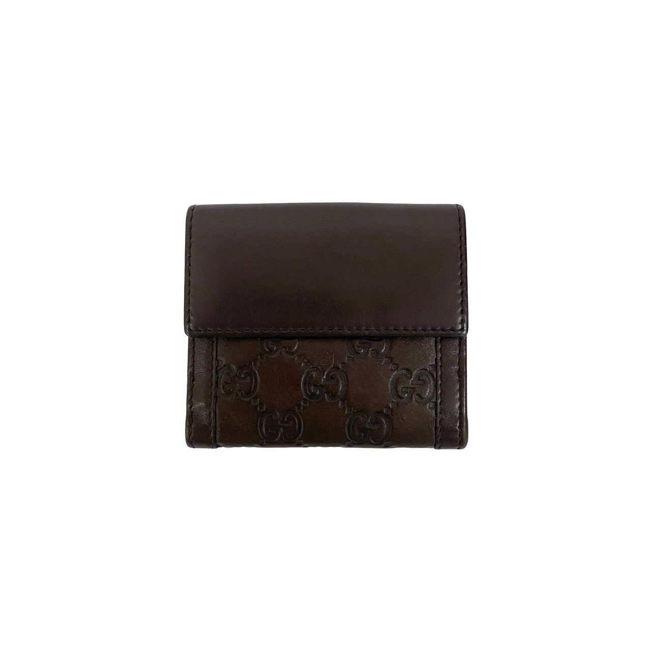 ほぼ未使用 箱付き GUCCI グッチ シマ GG ロゴ 金具 刻印 レザー 本革 