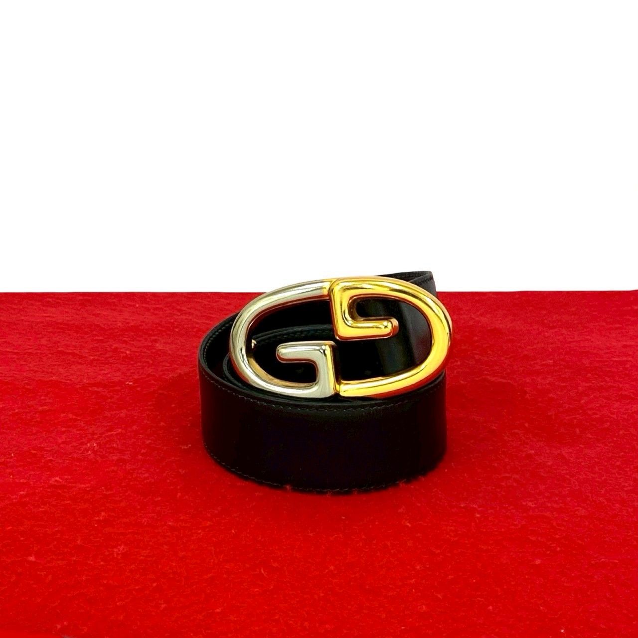 極 美品 希少品 GUCCI グッチ ヴィンテージ GG ロゴ バックル ベルト