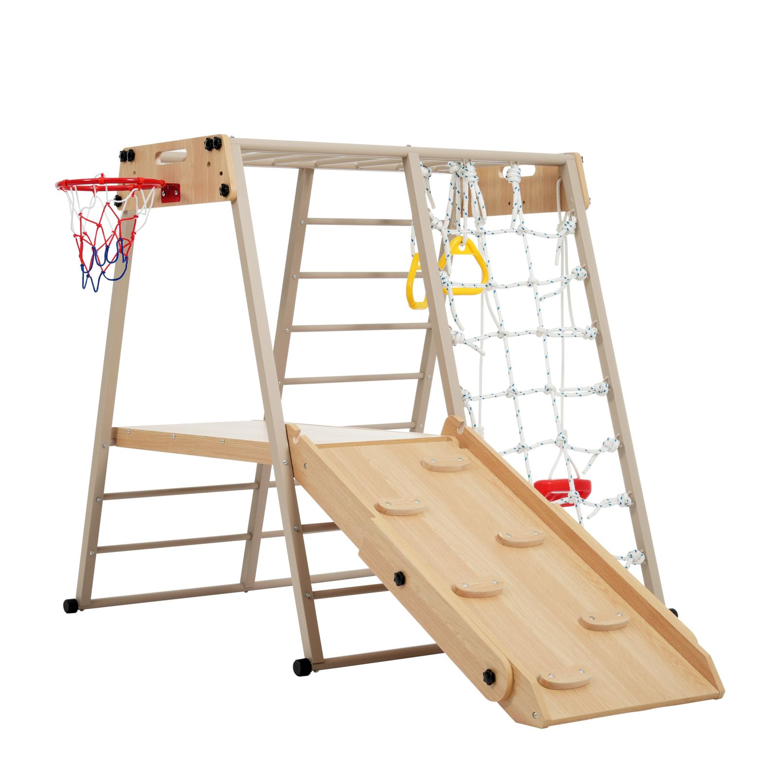 OSJ ジャングルジム 9 in 1 折りたたみ 金属 室内 室外遊具 組立簡単 滑り台 大型遊具 耐荷重150㎏