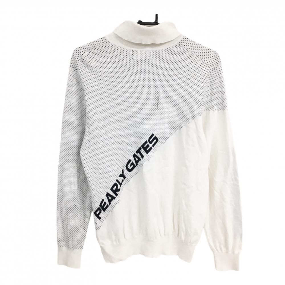 定価30800円 パーリーゲイツ 126 タートルネックニット GATES PEARLY | カシミヤタッチタートルネックニットプルオーバー L サイズ2 白 レディースウェア