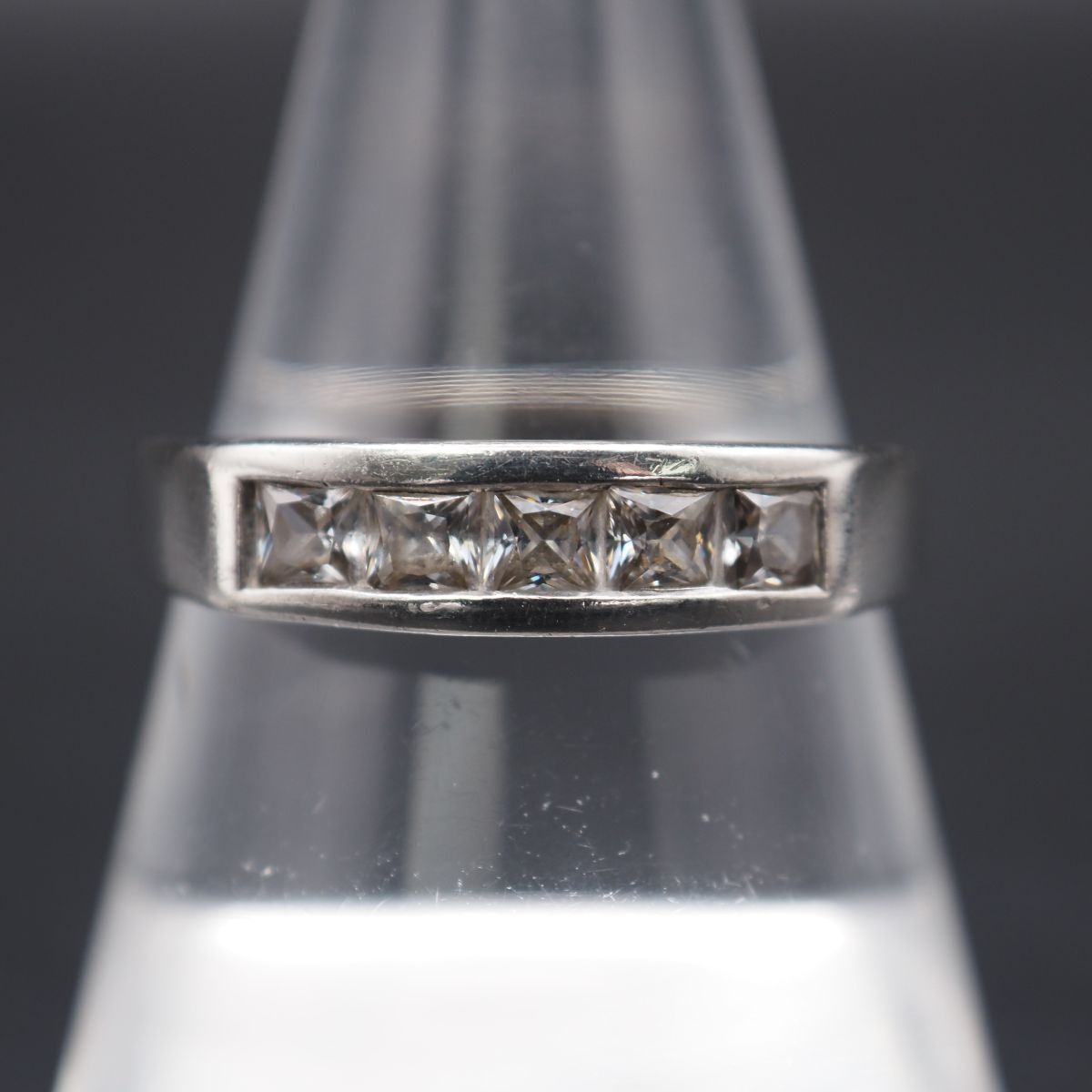 M284 ダイヤモンド風 925刻印 リング デザイン シルバー 指輪 19号