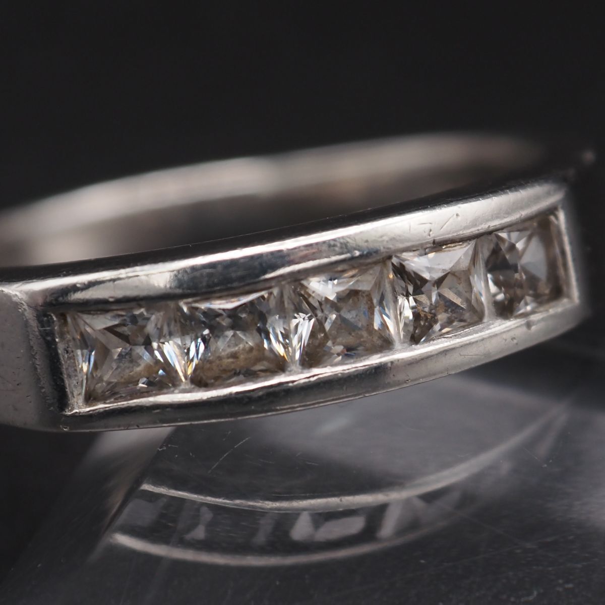 M284 ダイヤモンド風 925刻印 リング デザイン シルバー 指輪 19号