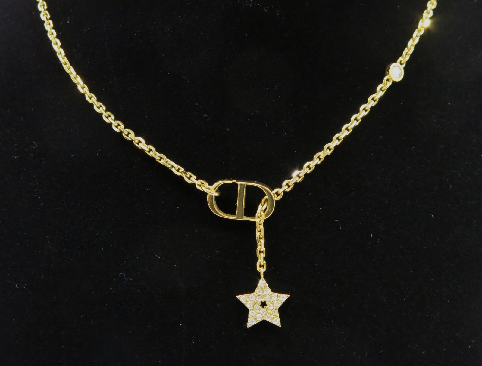 クリスチャンディオール ネックレス 星ラインストーン＆COロゴ