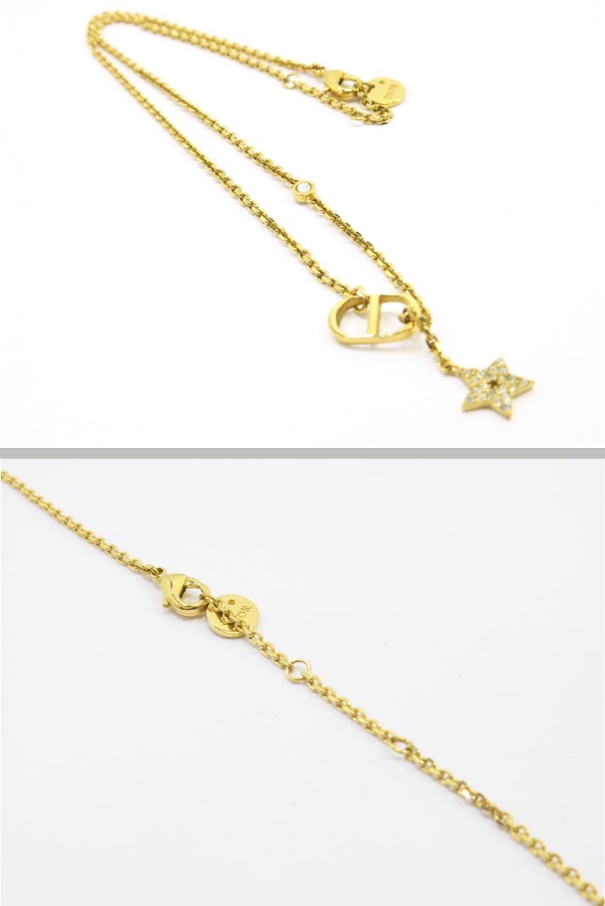 クリスチャンディオール ネックレス 星ラインストーン＆COロゴ
