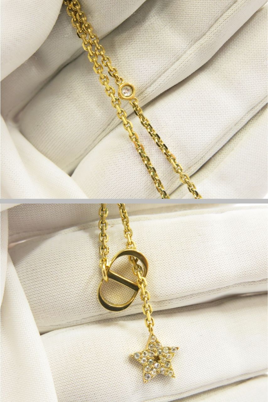 クリスチャンディオール ネックレス 星ラインストーン＆COロゴ