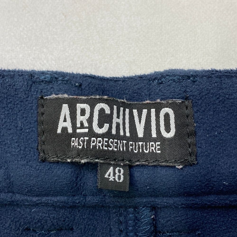 サイズ：48 ARCHIVIO アルチビオ ; 起毛パンツ ネイビー系