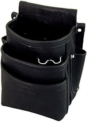 ニックス 総グローブ皮仕上腰袋フチ|総グローブ革テープ巻 ブラック KB-301 DDSP |