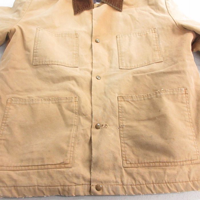 XL/古着 リバティ 長袖 カバーオール メンズ 90年代 90s ダック地 襟コーデュロイ 大きいサイズ USA製 茶系他 内側ブランケット 25dec17 XL/古着 リバティ 長袖 カバーオール メンズ 90年代 90s ダック地 襟