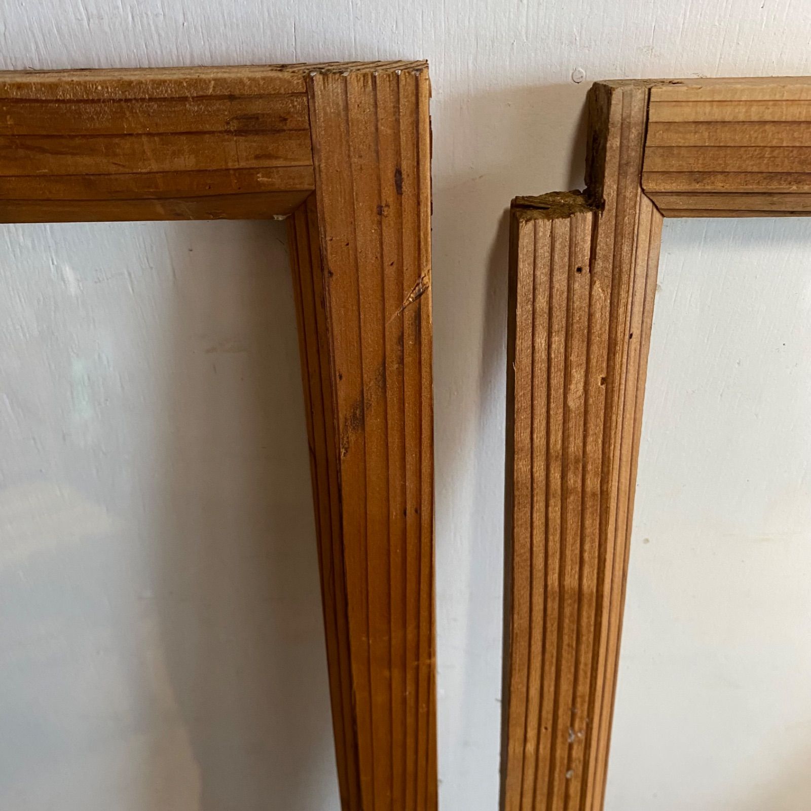 セット アンティーク ガラス戸 木枠 シャビー 古建具 y 599