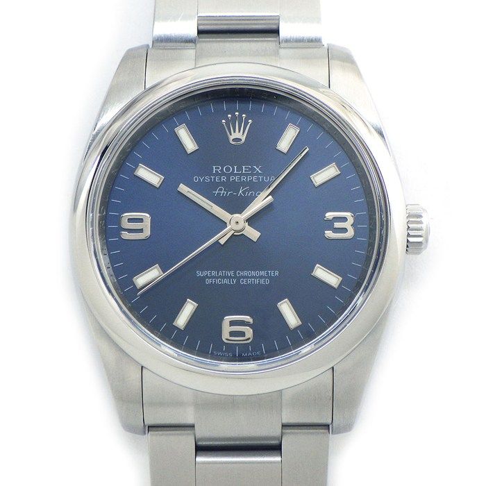 ロレックス Rolex 腕時計 エアキング 114200 Z番 2006年製 ブルー文字盤 ルーレット刻印 夜光インデックス 夜光針 SS 自動巻き 【中古】 ロレックス Rolex 腕時計 エアキング 114200 Z番 2006年製 ブルー文字