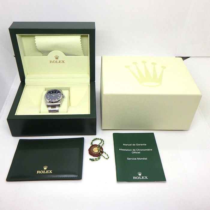 ロレックス Rolex 腕時計 エアキング 114200 Z番 2006年製 ブルー文字盤 ルーレット刻印 夜光インデックス 夜光針 SS 自動巻き 【中古】 ロレックス Rolex 腕時計 エアキング 114200 Z番 2006年製 ブルー文字