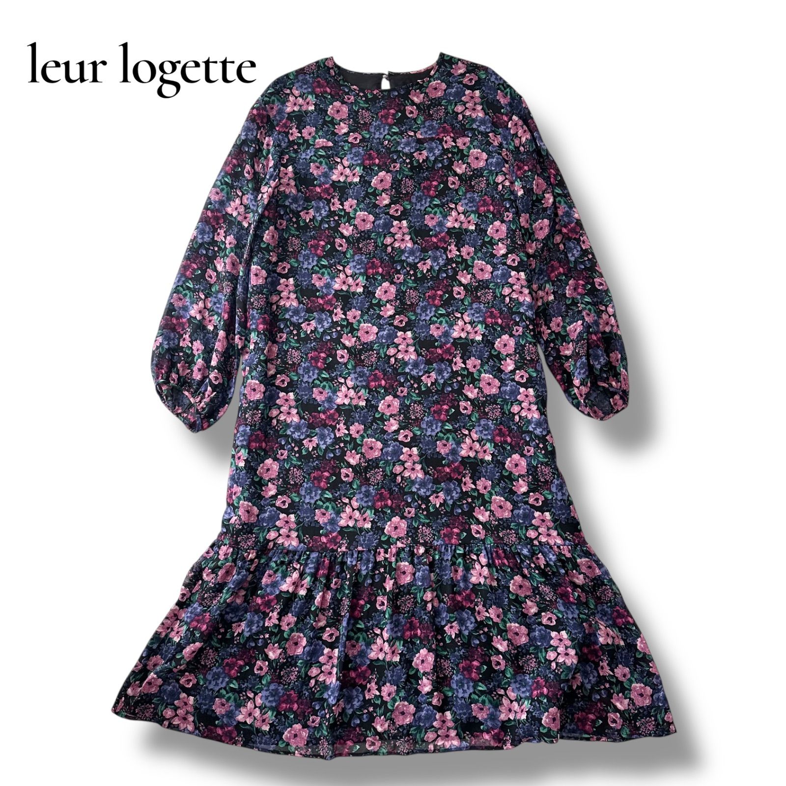 leur logette ルールロジェット フラワープリント シルク100% ロング 
