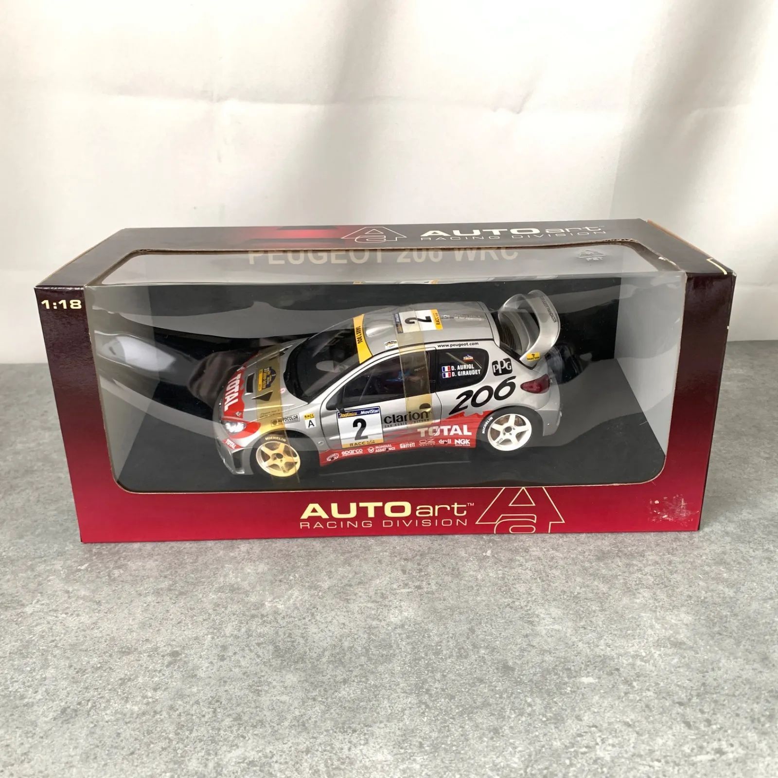 未開封品】AUTOart PEUGEOT プジョー 206 WRC ミニカー 1：18 M80206-1