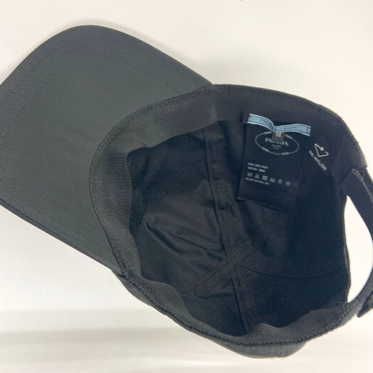 〇〇PRADA プラダ ロゴ ナイロン キャップ size M 帽子 ブラック 