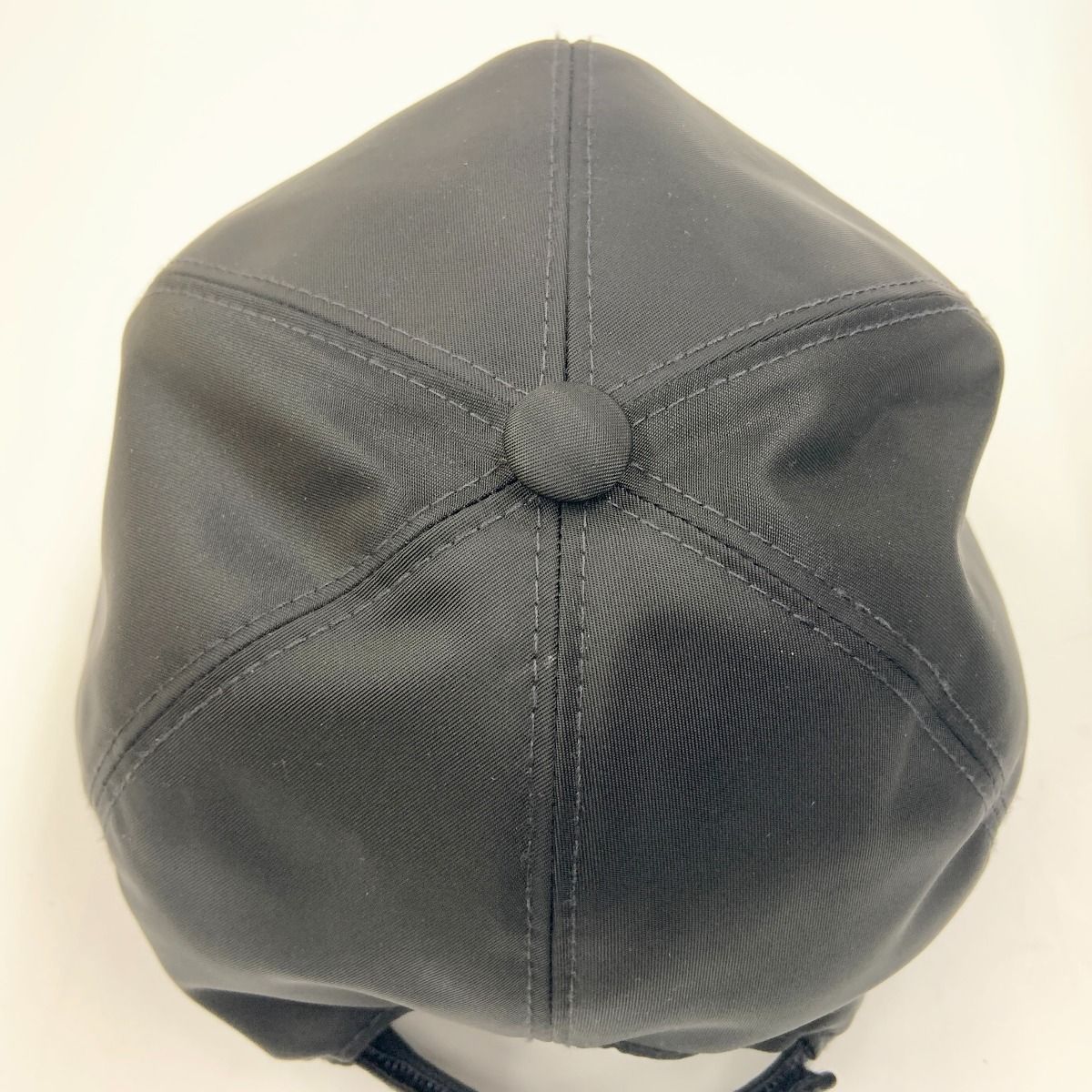 〇〇PRADA プラダ ロゴ ナイロン キャップ size M 帽子 ブラック 