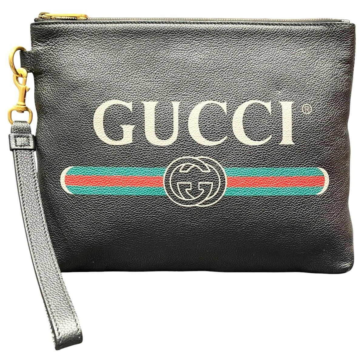 GUCCI グッチ ロゴプリント レザー クラッチバッグ - グッチプリント