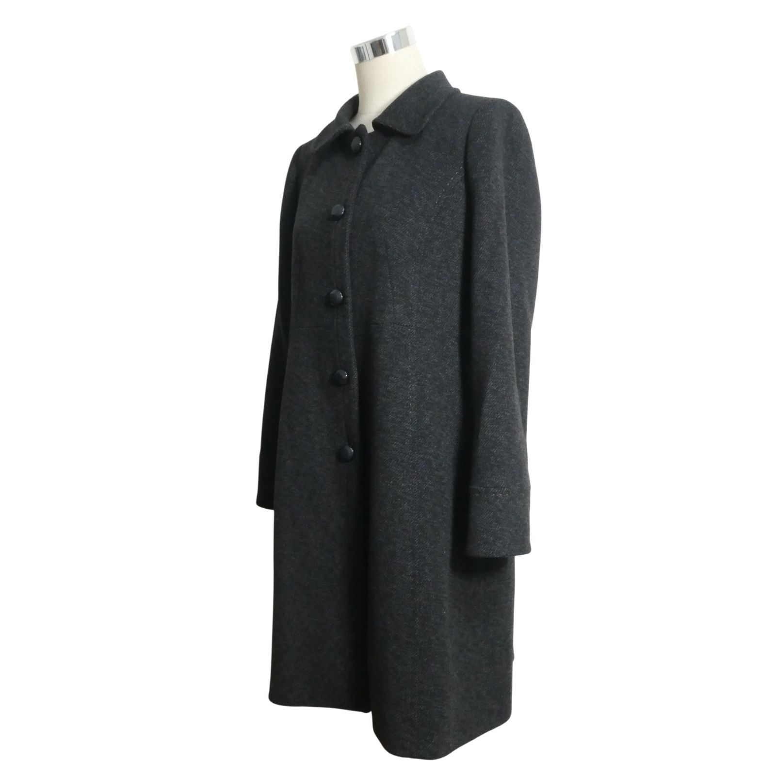 美品 Leilian レリアン ステンカラーコート ロングコート カシミヤ100 
