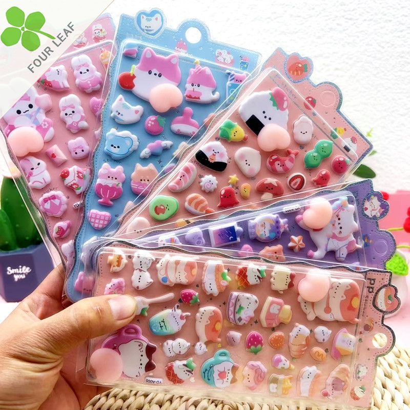 DIY手作 立体キャラクターシール 粘着シール 3 Dシール 手帳用 創意ステッカー ランダム50点