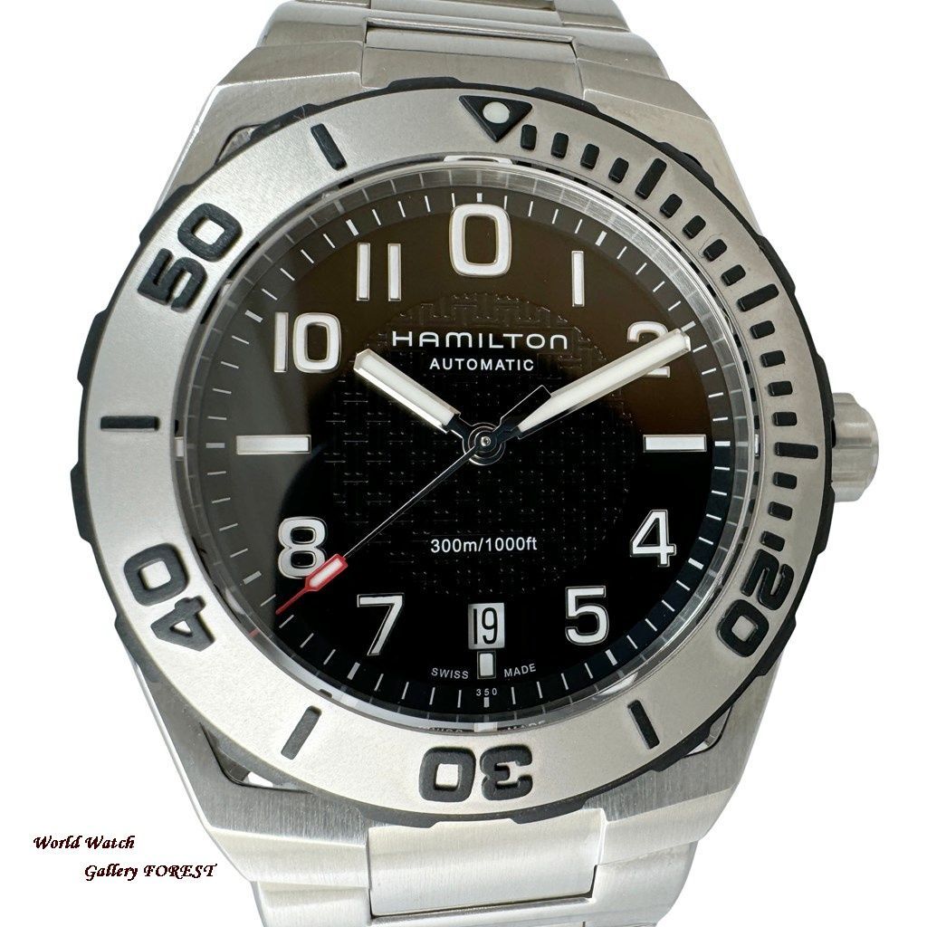 ハミルトン HAMILTON カーキ ネイビー サブオート H78615135 メンズ腕時計 自動巻き 黒文字盤 AAランク