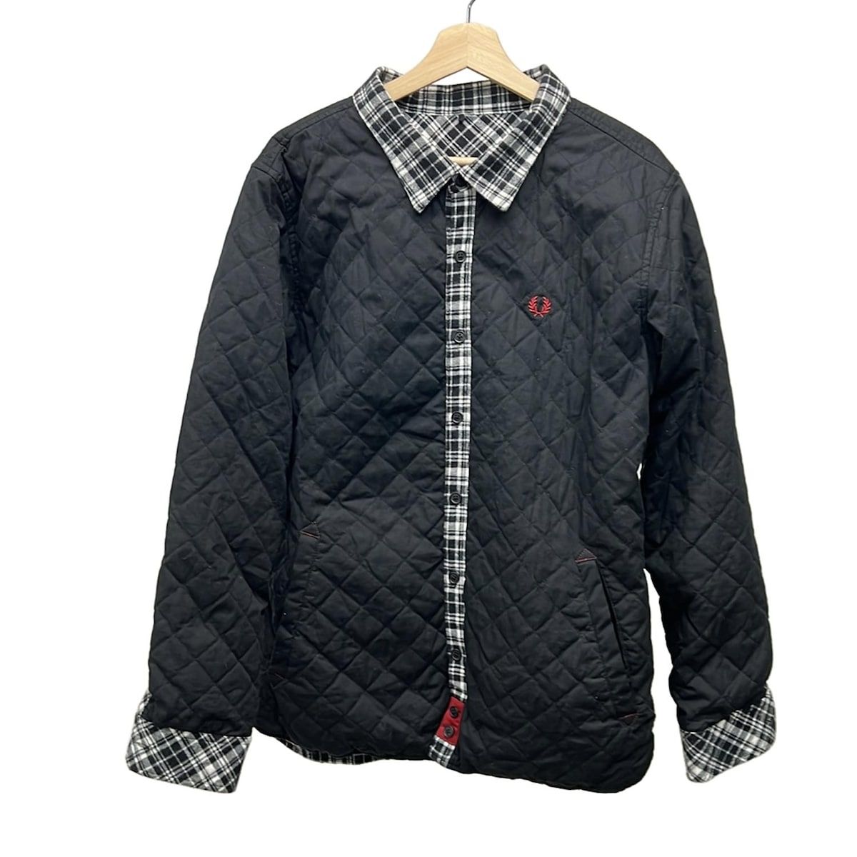 FRED PERRY(フレッドペリー) ブルゾン サイズXL メンズ - 黒×白 長袖 