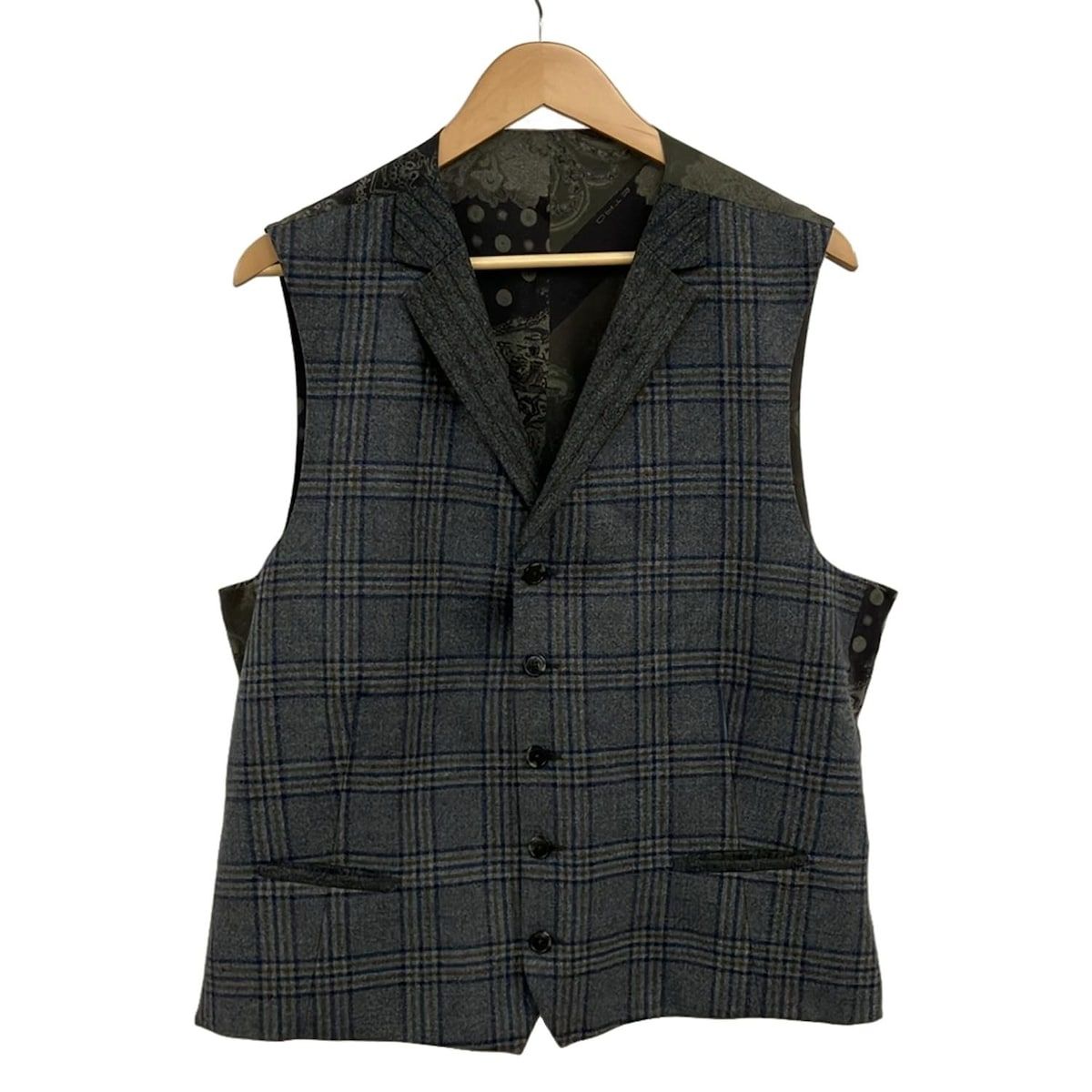 ETRO(エトロ) ベスト サイズ56 XL メンズ美品  - ダークグレー×ネイビー×マルチ