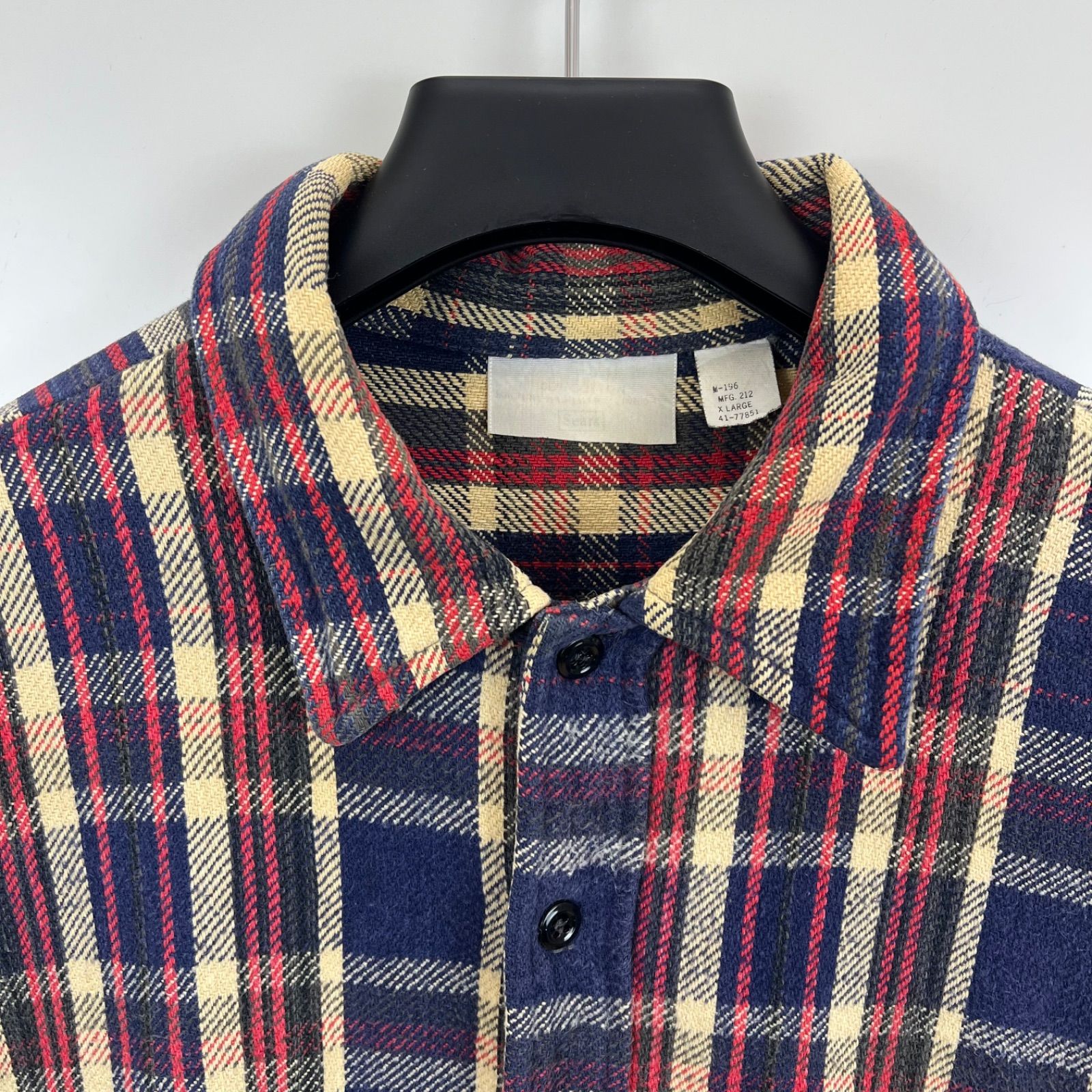 Sears 80s USA vintage flannel L/S shirts XL シアーズ アメリカ製 