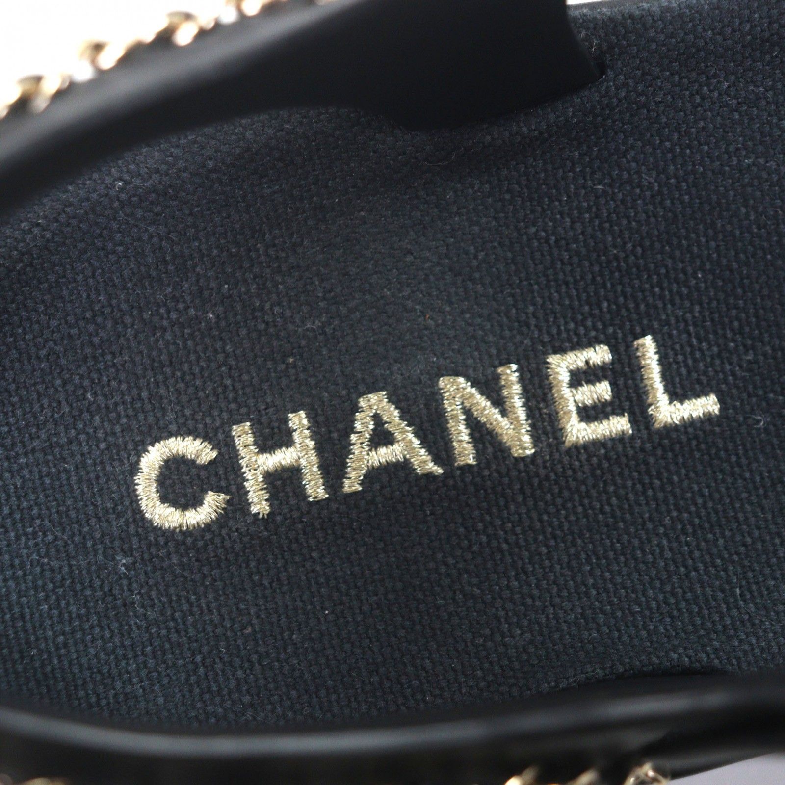 美品▽CHANEL シャネル G37140 レザー ココマーク チェーン ストラップ