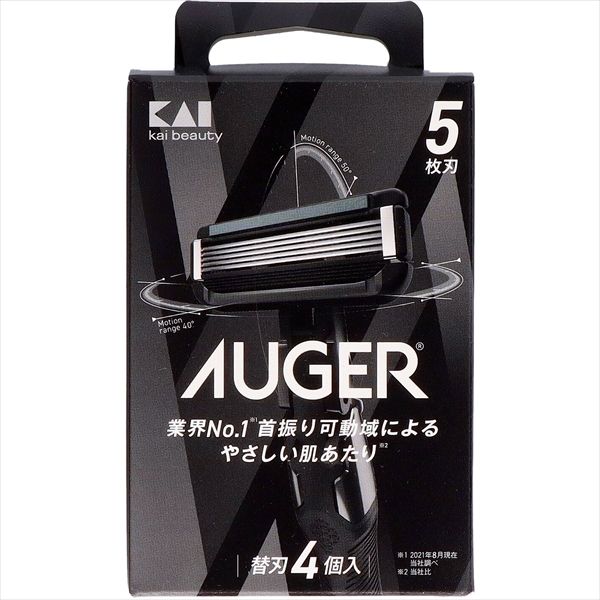 【まとめ買い-72点セット】ＡＵＧＥＲ替刃４個入 【貝印】 【男性用カミソリ】