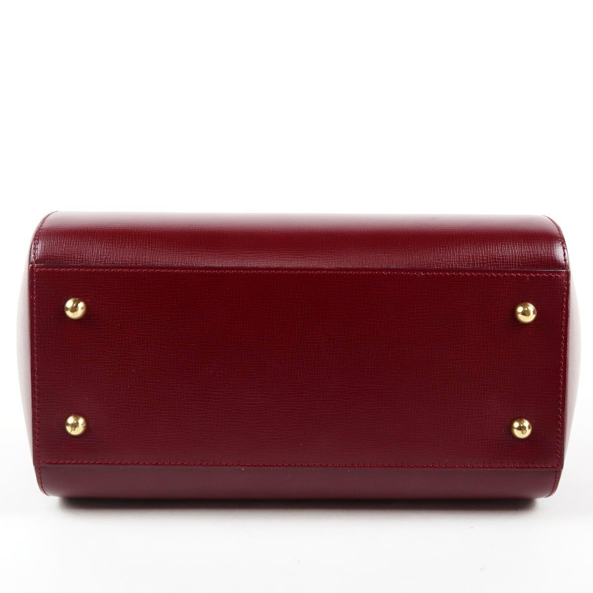 超美品】Cartier カルティエ ミニボストン ハンドバッグ ボルドー 