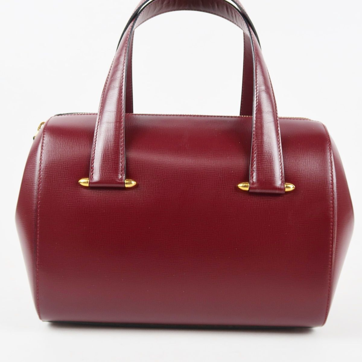 超美品】Cartier カルティエ ミニボストン ハンドバッグ ボルドー 
