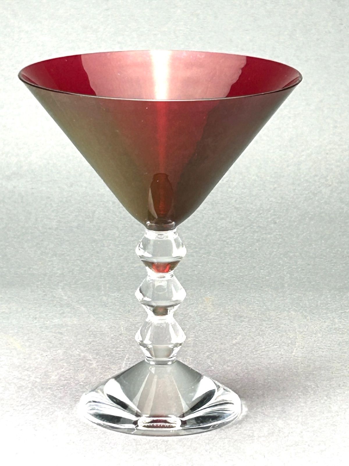 幽玄】Baccarat バカラ 赤 ベガ マティーニグラス カクテルグラス 