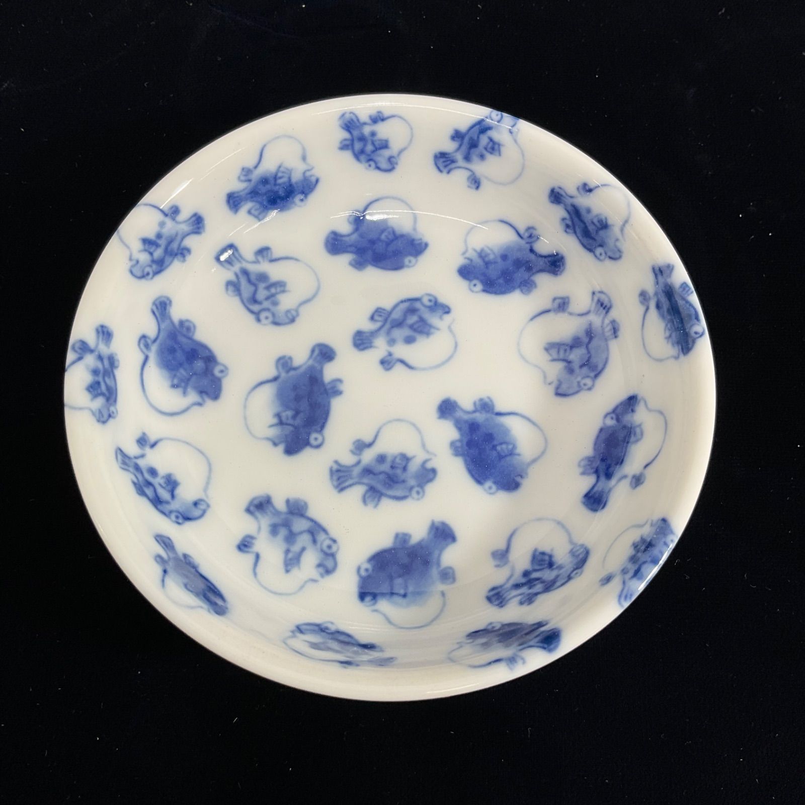 未使用】瀬戸焼 瀬戸物 魚 豆皿 小皿 5枚セット 直径：約9cm 柄違い