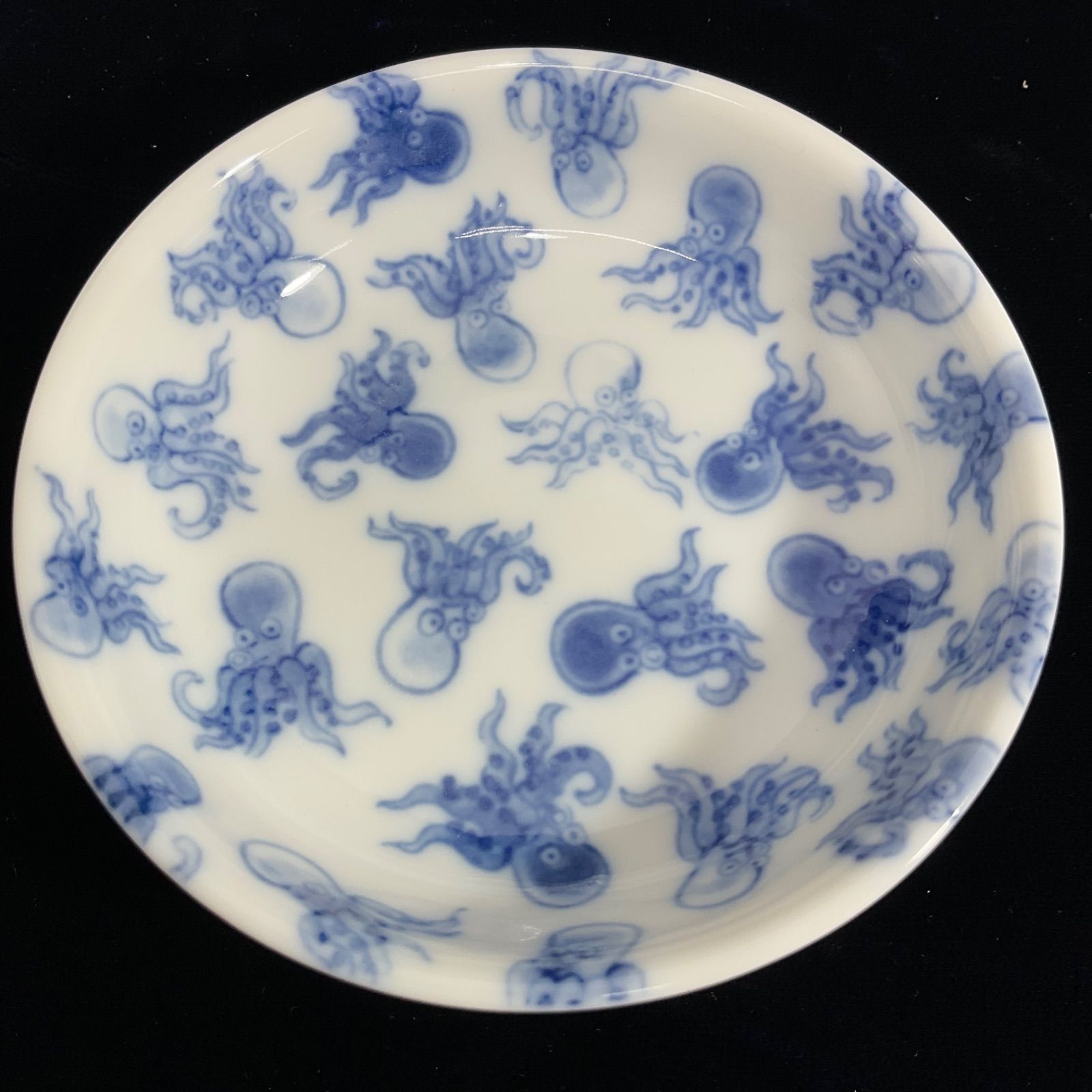 未使用】瀬戸焼 瀬戸物 魚 豆皿 小皿 5枚セット 直径：約9cm 柄違い