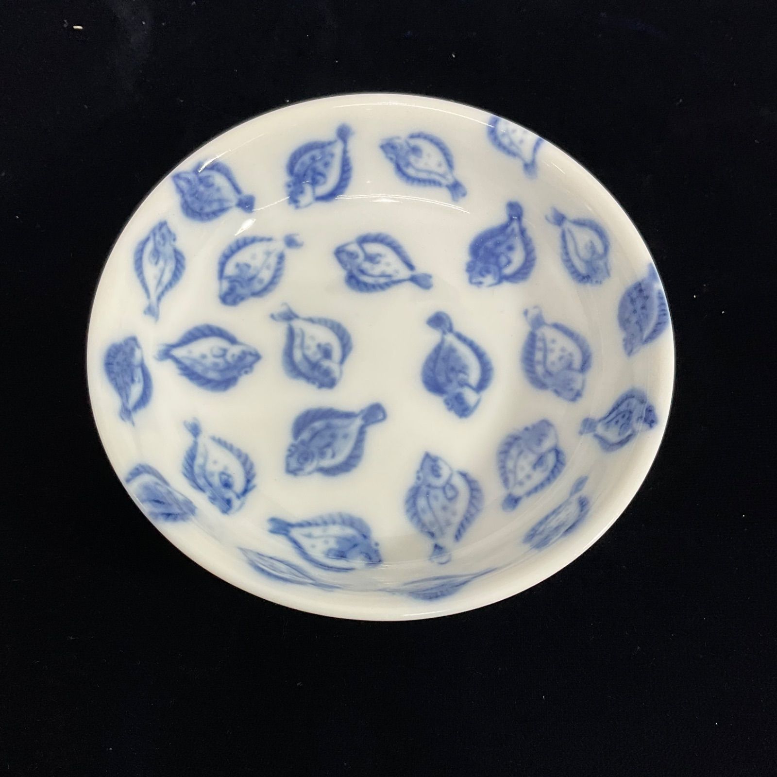 未使用】瀬戸焼 瀬戸物 魚 豆皿 小皿 5枚セット 直径：約9cm 柄違い