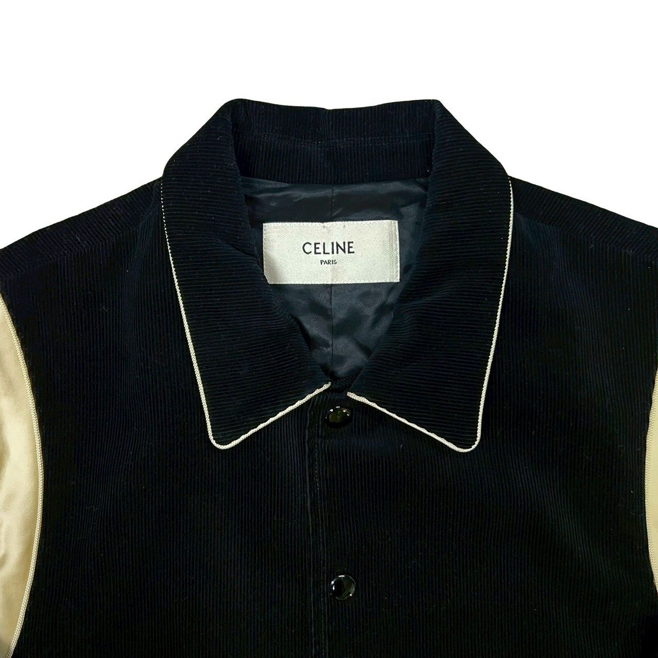 極 美品 CELINE セリーヌ テディジャケット コーデュロイ サテン