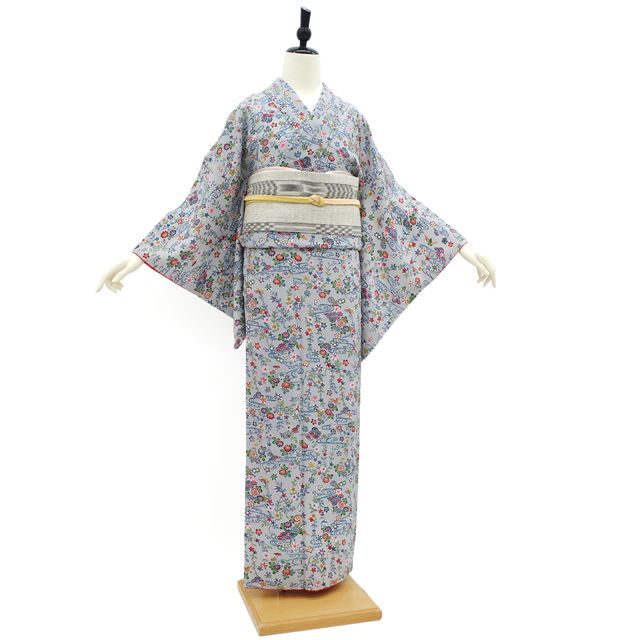 中古】 小紋 リサイクル 着物 袷 英 はなぶさ 謹製 洗える着物