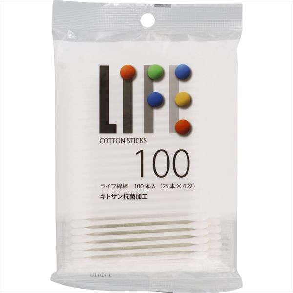 【まとめ買い-200点セット】ライフ綿棒１００本袋入×200点セット
