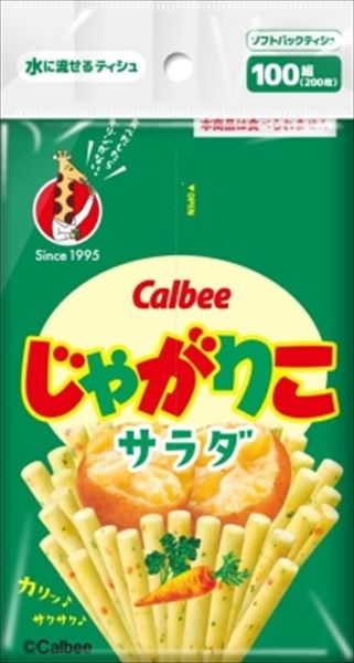 【まとめ買い-300点セット】カルビーじゃがりこ　ソフトパックティシュ１００組×300点セット