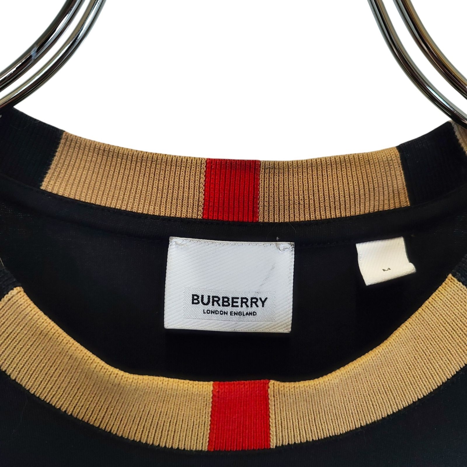 BURBERRY バーバリー アイコンストライプ トリム ノバチェック 半袖 T