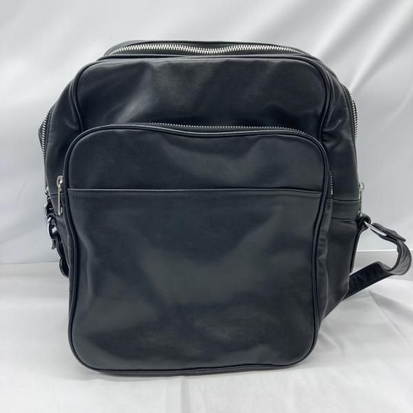 中古】COMME des GARCONS フェイクレザー ショルダーバッグ ブラック