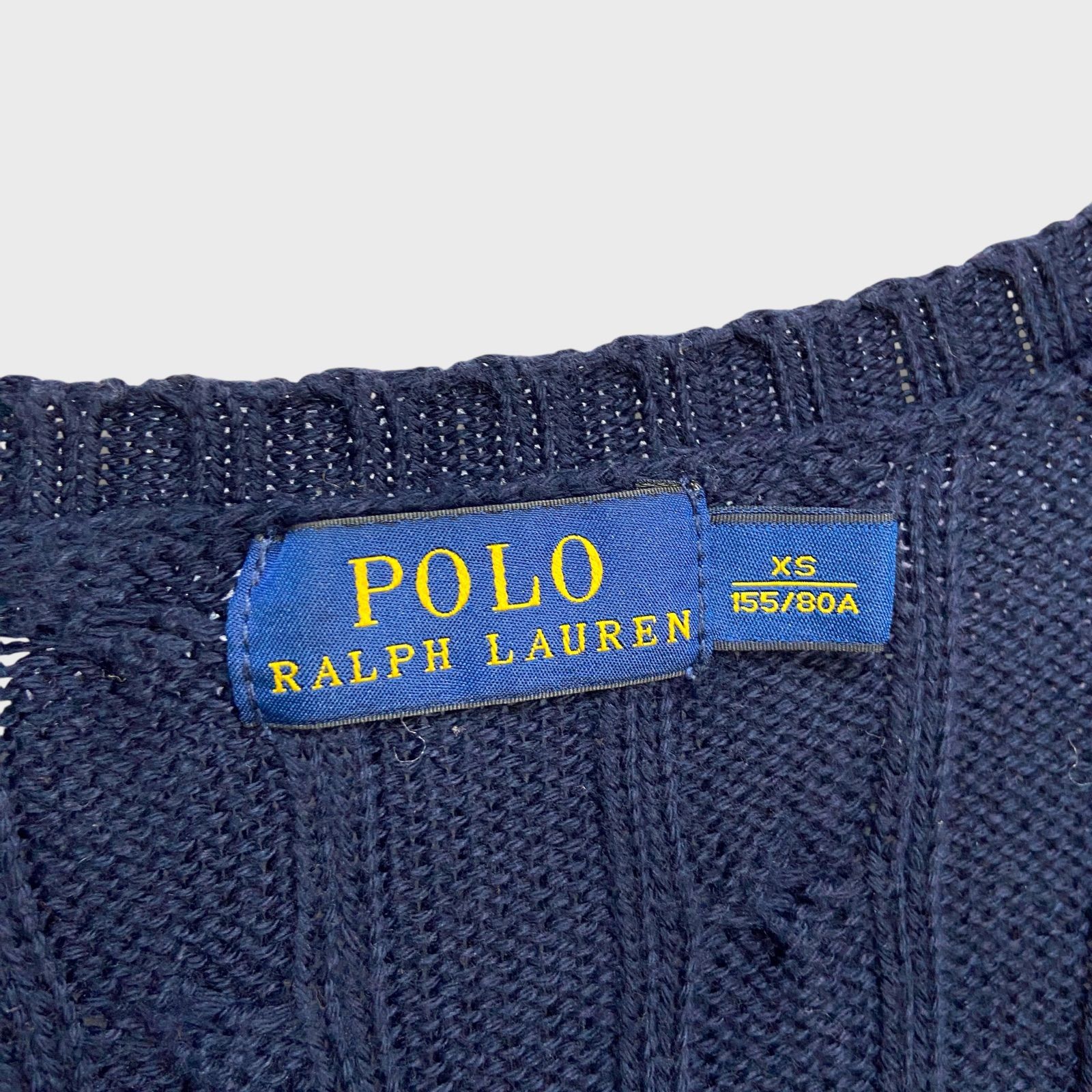 ☆Ralphlauren☆Vネックケーブルニット☆コットンニットセーター 