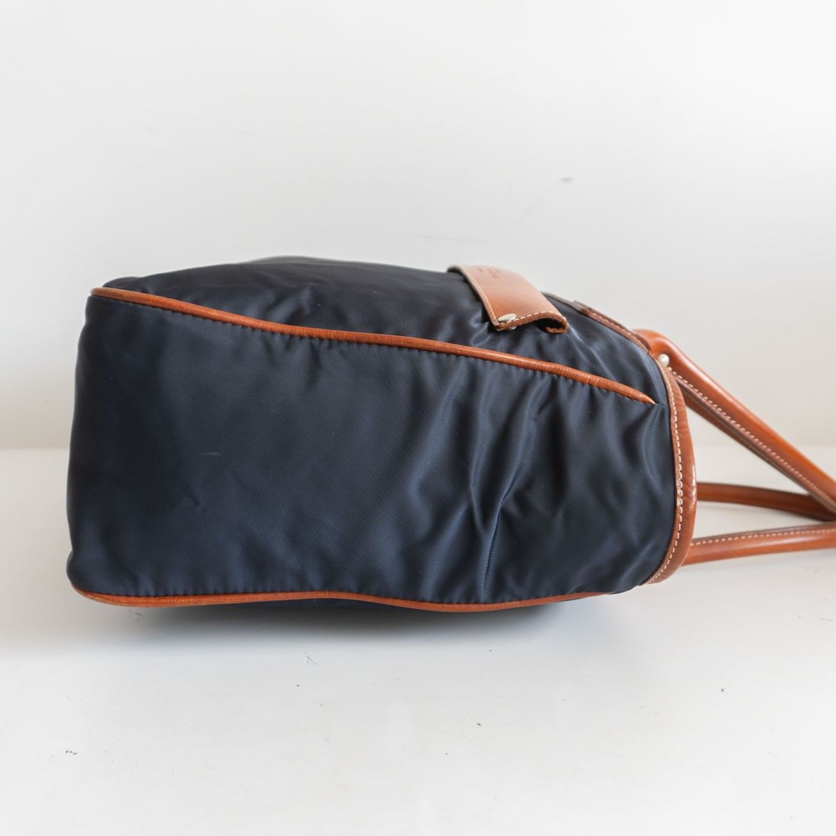 高級品】FELISI【17-44/DS トートバッグ 】ネイビー×ブラウン ナイロン