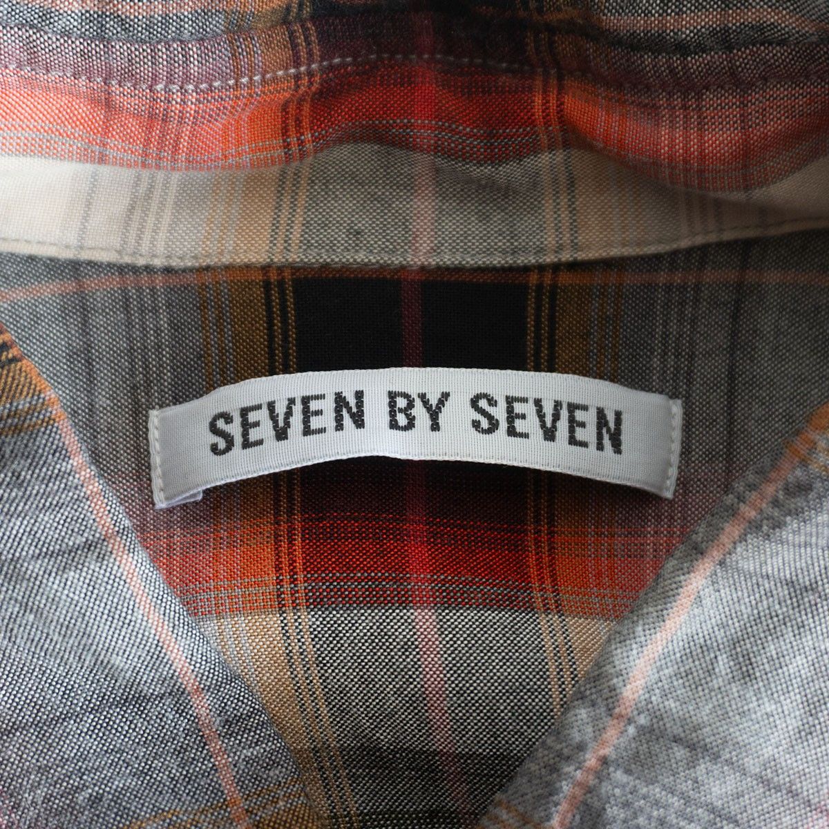 美品】SEVEN BY SEVEN 【オンブレ レーヨン チェック シャツ】L セブン