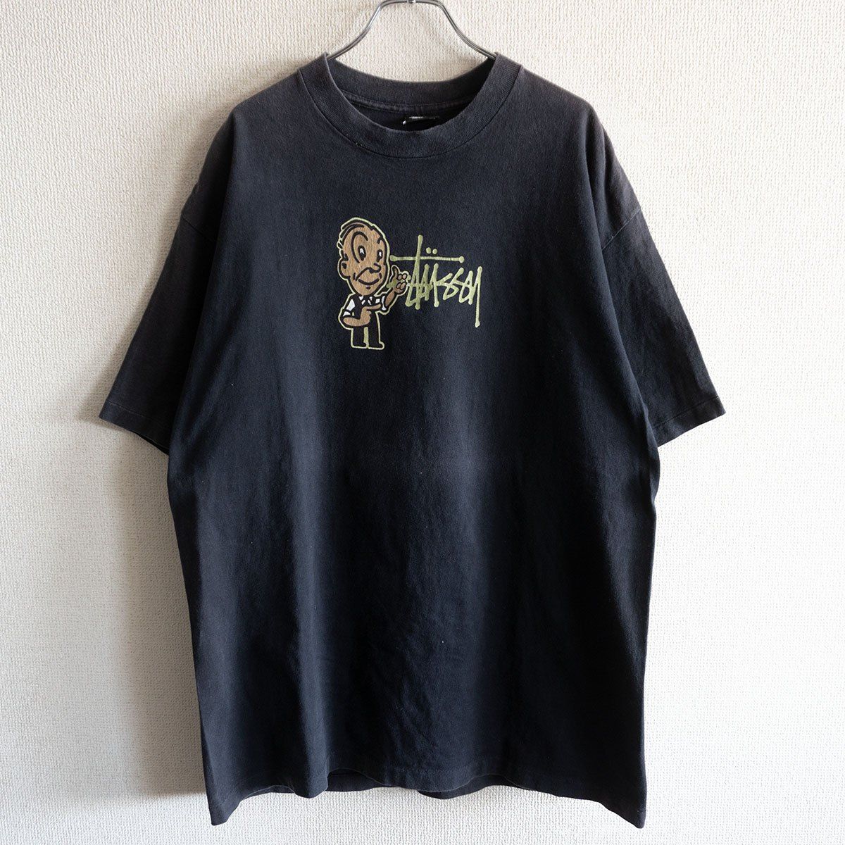 ブラック⁄80sOLD STUSSY両面プリント TシャツXL ステューシー