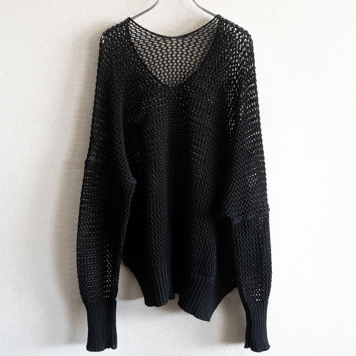 美品】sulvam【MESH OVER KNIT】 S サルバム メッシュ オーバー ニット