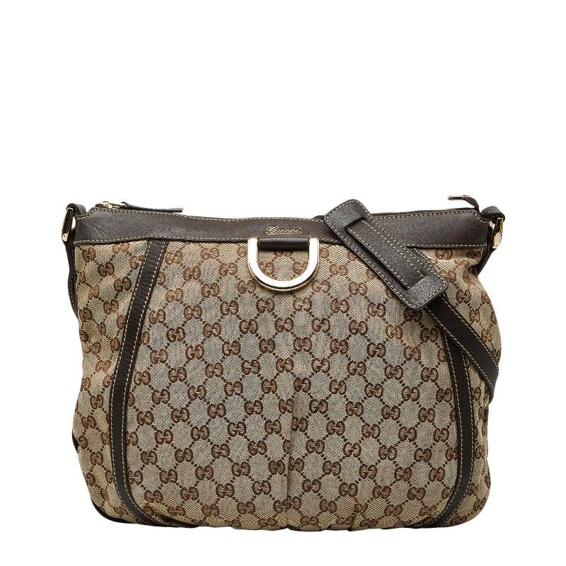 グッチ GUCCI キャンバス×レザー ショルダーバッグ ベージュ×ホワイト 