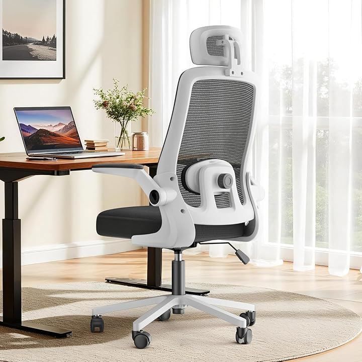 Comfora オフィスチェア 椅子 デスクチェア 疲れない人間工学 跳ね上げ式アームレスト 3Dヘッドレスト 腰サポート 通気性メッシュ 長時間 座れる お宅 在宅ワーク pcチェア パソコン 事務椅子 278ホワイト 278ホワイト