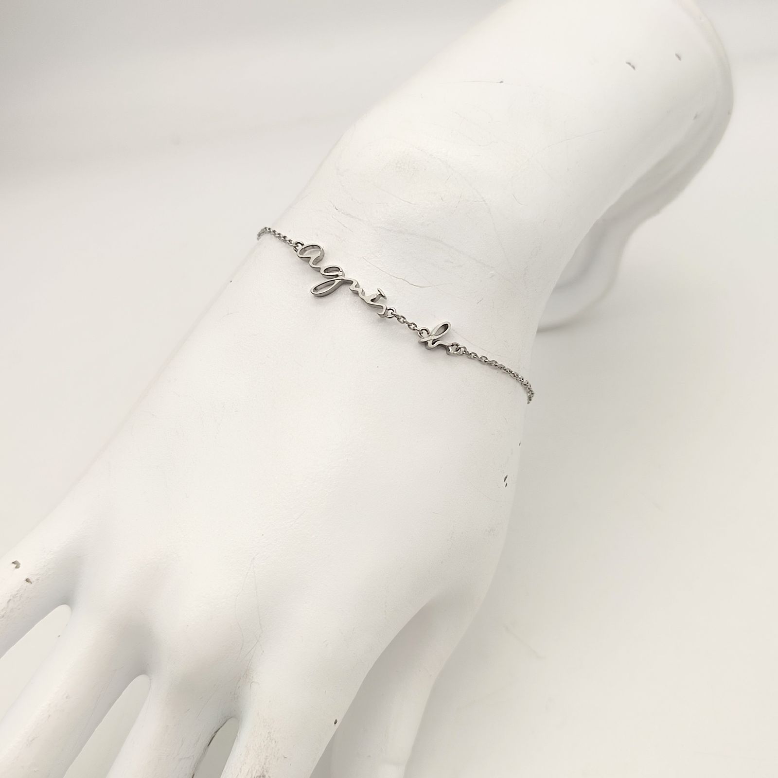 美品】agnes b. アニエスベー ロゴブレスレット シルバー - メルカリ